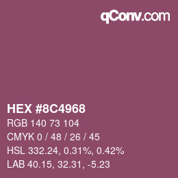 Color code: HEX #8C4968 | qconv.com