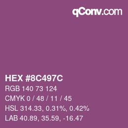 Color code: HEX #8C497C | qconv.com