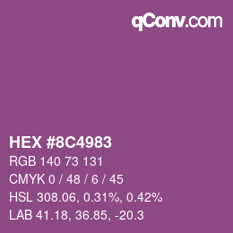 Color code: HEX #8C4983 | qconv.com