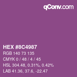 Color code: HEX #8C4987 | qconv.com