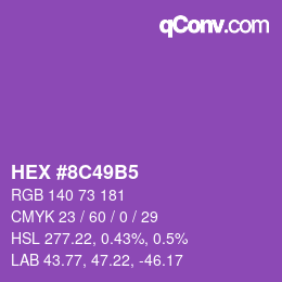 Color code: HEX #8C49B5 | qconv.com