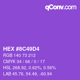 Color code: HEX #8C49D4 | qconv.com
