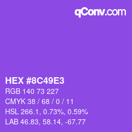 Color code: HEX #8C49E3 | qconv.com