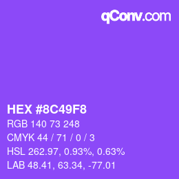 Color code: HEX #8C49F8 | qconv.com