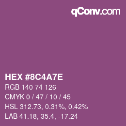 Color code: HEX #8C4A7E | qconv.com