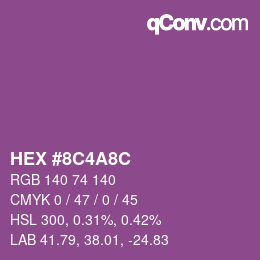 Color code: HEX #8C4A8C | qconv.com