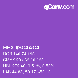 Color code: HEX #8C4AC4 | qconv.com