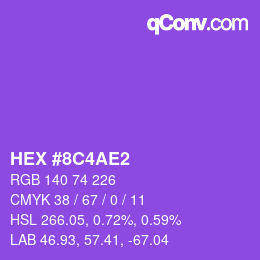 Color code: HEX #8C4AE2 | qconv.com