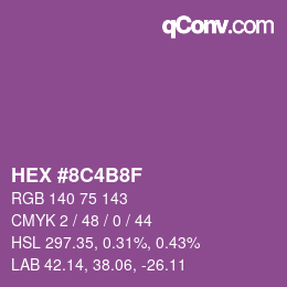 Color code: HEX #8C4B8F | qconv.com