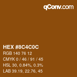 Color code: HEX #8C4C0C | qconv.com