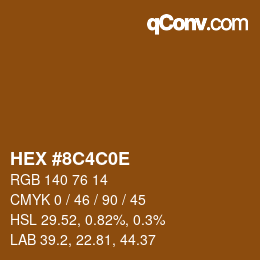 Color code: HEX #8C4C0E | qconv.com