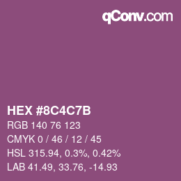 Color code: HEX #8C4C7B | qconv.com