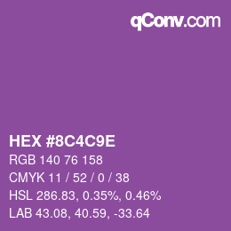 Color code: HEX #8C4C9E | qconv.com