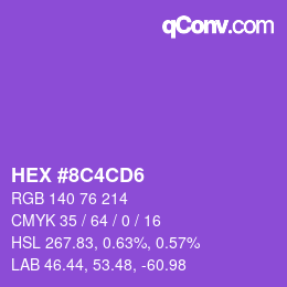 Color code: HEX #8C4CD6 | qconv.com