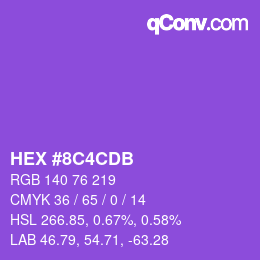 Color code: HEX #8C4CDB | qconv.com