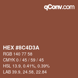 Color code: HEX #8C4D3A | qconv.com