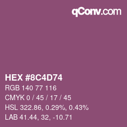 Color code: HEX #8C4D74 | qconv.com