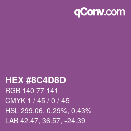 Color code: HEX #8C4D8D | qconv.com