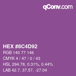 Color code: HEX #8C4D92 | qconv.com