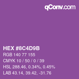 Color code: HEX #8C4D9B | qconv.com