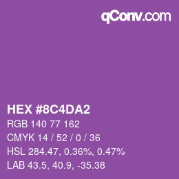 カラーコード: HEX #8C4DA2 | qconv.com