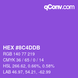 颜色代码: HEX #8C4DDB | qconv.com