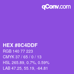 Color code: HEX #8C4DDF | qconv.com