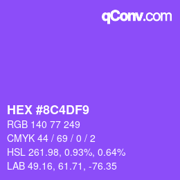 Color code: HEX #8C4DF9 | qconv.com