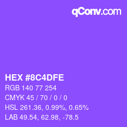 Color code: HEX #8C4DFE | qconv.com