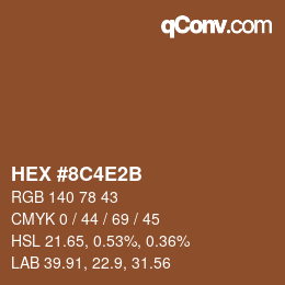 Color code: HEX #8C4E2B | qconv.com