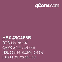 Color code: HEX #8C4E6B | qconv.com