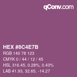 Color code: HEX #8C4E7B | qconv.com