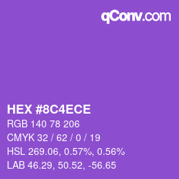 Farbcode: HEX #8C4ECE | qconv.com