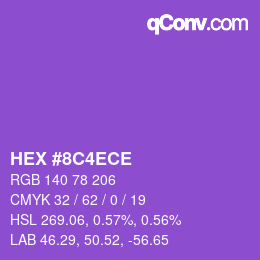 Code couleur: HEX #8C4ECE | qconv.com