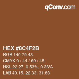 Color code: HEX #8C4F2B | qconv.com