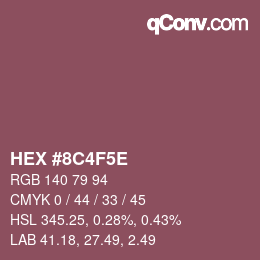 Farbcode: HEX #8C4F5E | qconv.com