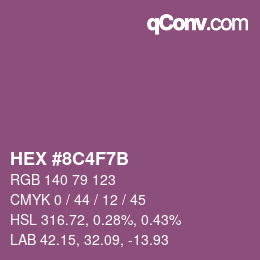 Color code: HEX #8C4F7B | qconv.com