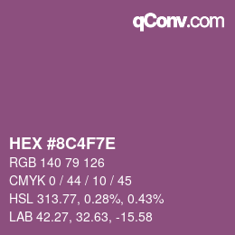 Farbcode: HEX #8C4F7E | qconv.com