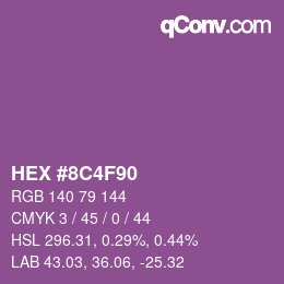 Color code: HEX #8C4F90 | qconv.com