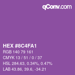 Color code: HEX #8C4FA1 | qconv.com