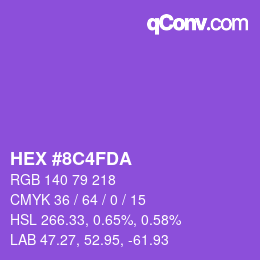Color code: HEX #8C4FDA | qconv.com