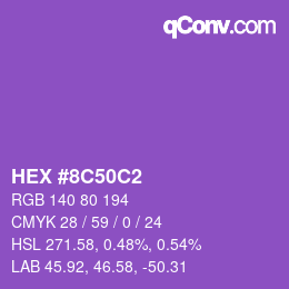 Color code: HEX #8C50C2 | qconv.com