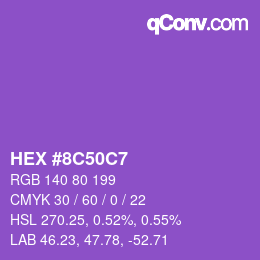 Color code: HEX #8C50C7 | qconv.com