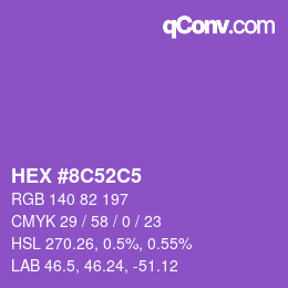 Color code: HEX #8C52C5 | qconv.com