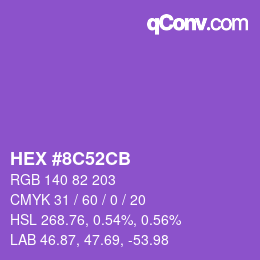 Color code: HEX #8C52CB | qconv.com