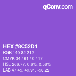 Color code: HEX #8C52D4 | qconv.com