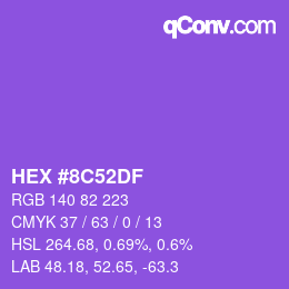 Color code: HEX #8C52DF | qconv.com