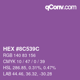 Color code: HEX #8C539C | qconv.com