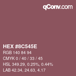Color code: HEX #8C545E | qconv.com