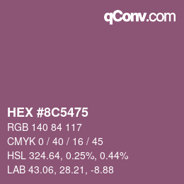 Color code: HEX #8C5475 | qconv.com